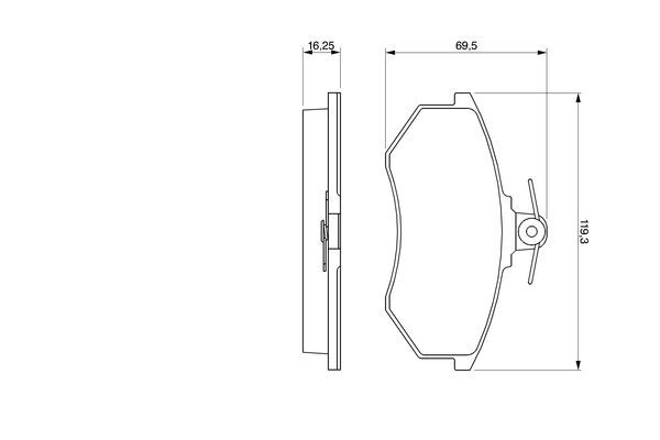 BOSCH Bremsbelagsatz, Scheibenbremse 0 986 466 698