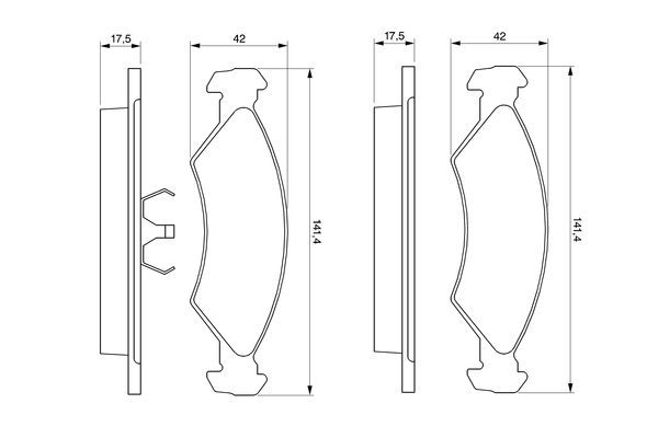 BOSCH Bremsbelagsatz, Scheibenbremse 0 986 468 570