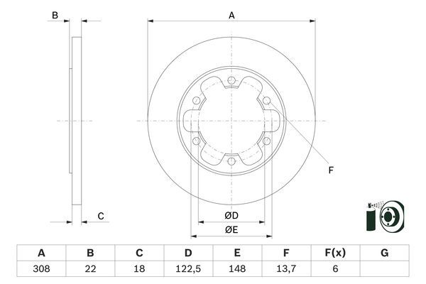 BOSCH Bremsscheibe 0 986 479 D43
