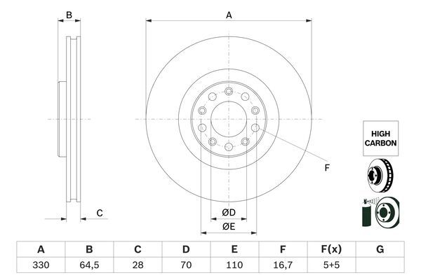 BOSCH Bremsscheibe 0 986 479 E88