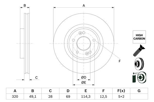 BOSCH Bremsscheibe 0 986 479 F35