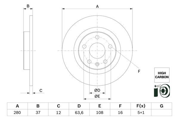 BOSCH Bremsscheibe 0 986 479 F41