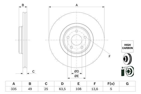 BOSCH Bremsscheibe 0 986 479 F80