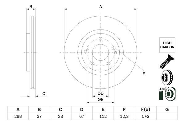 BOSCH Bremsscheibe 0 986 479 H05