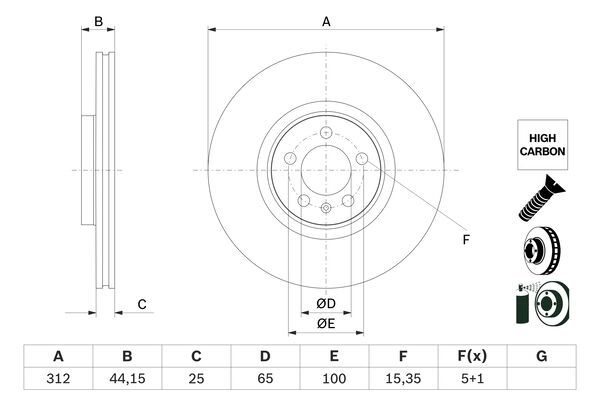 BOSCH Bremsscheibe 0 986 479 H30