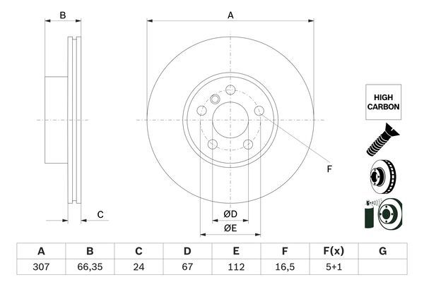 BOSCH Bremsscheibe 0 986 479 H33