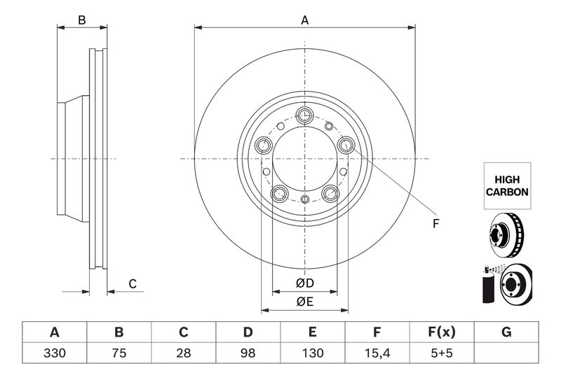BOSCH Bremsscheibe 0 986 479 J72