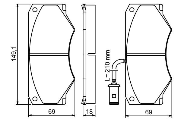 BOSCH Bremsbelagsatz, Scheibenbremse 0 986 494 301