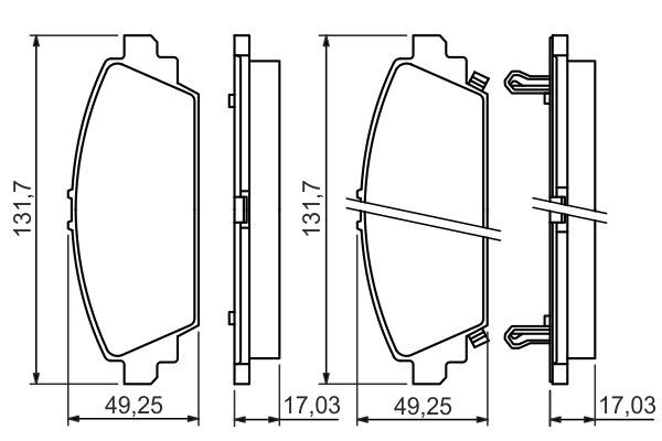BOSCH Bremsbelagsatz, Scheibenbremse 0 986 494 414