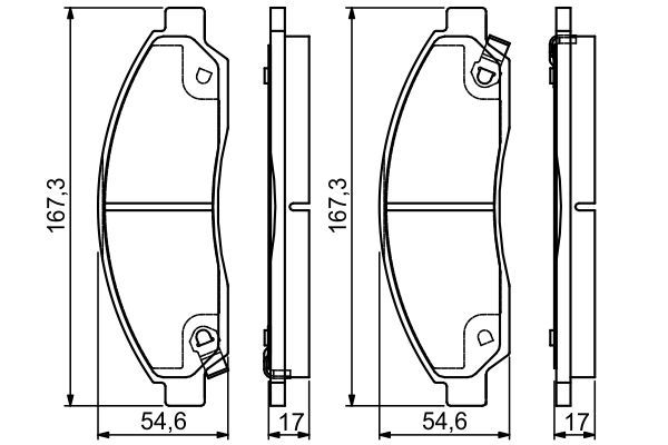 BOSCH Bremsbelagsatz, Scheibenbremse 0 986 495 159