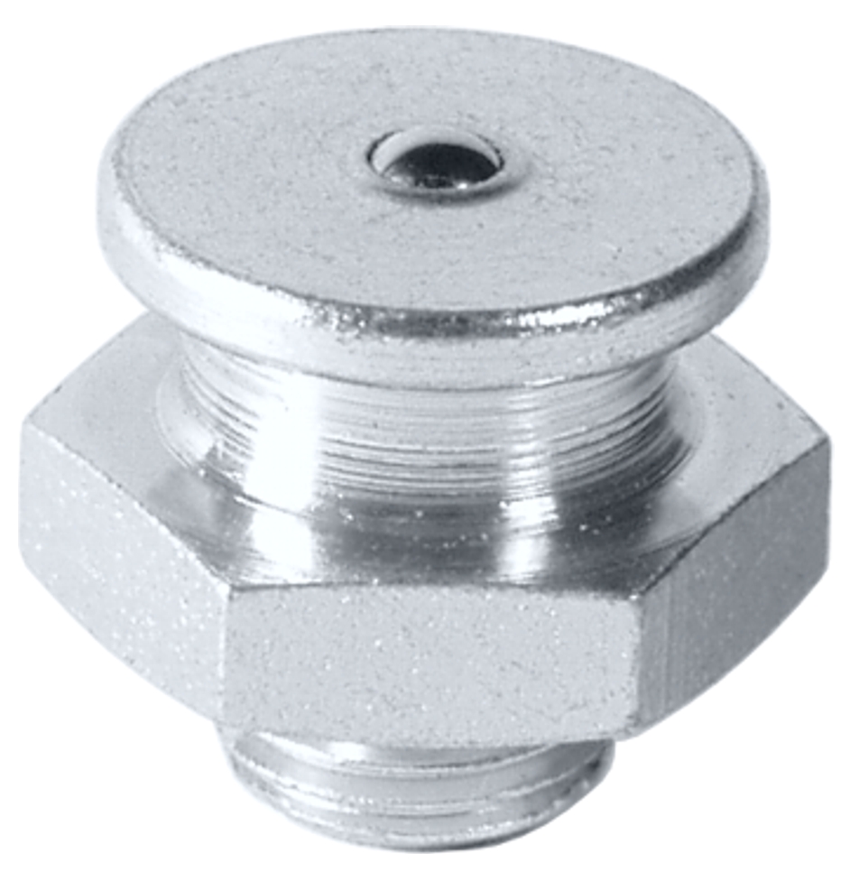 Flach-Schmiernippel M DIN 3404 M 1 R 1/8" SW17 Kopf-Ø 16 mm