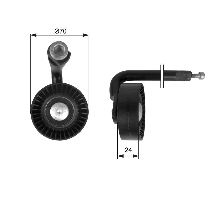 GATES Spannrolle, Keilrippenriemen T39020