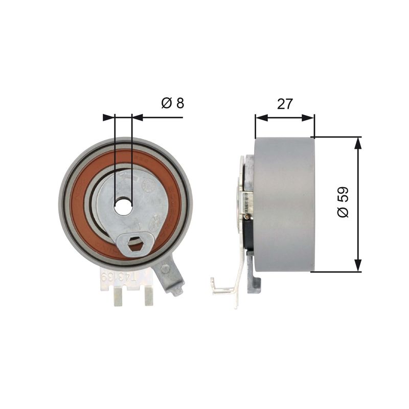 GATES Spannrolle, Zahnriemen T43139