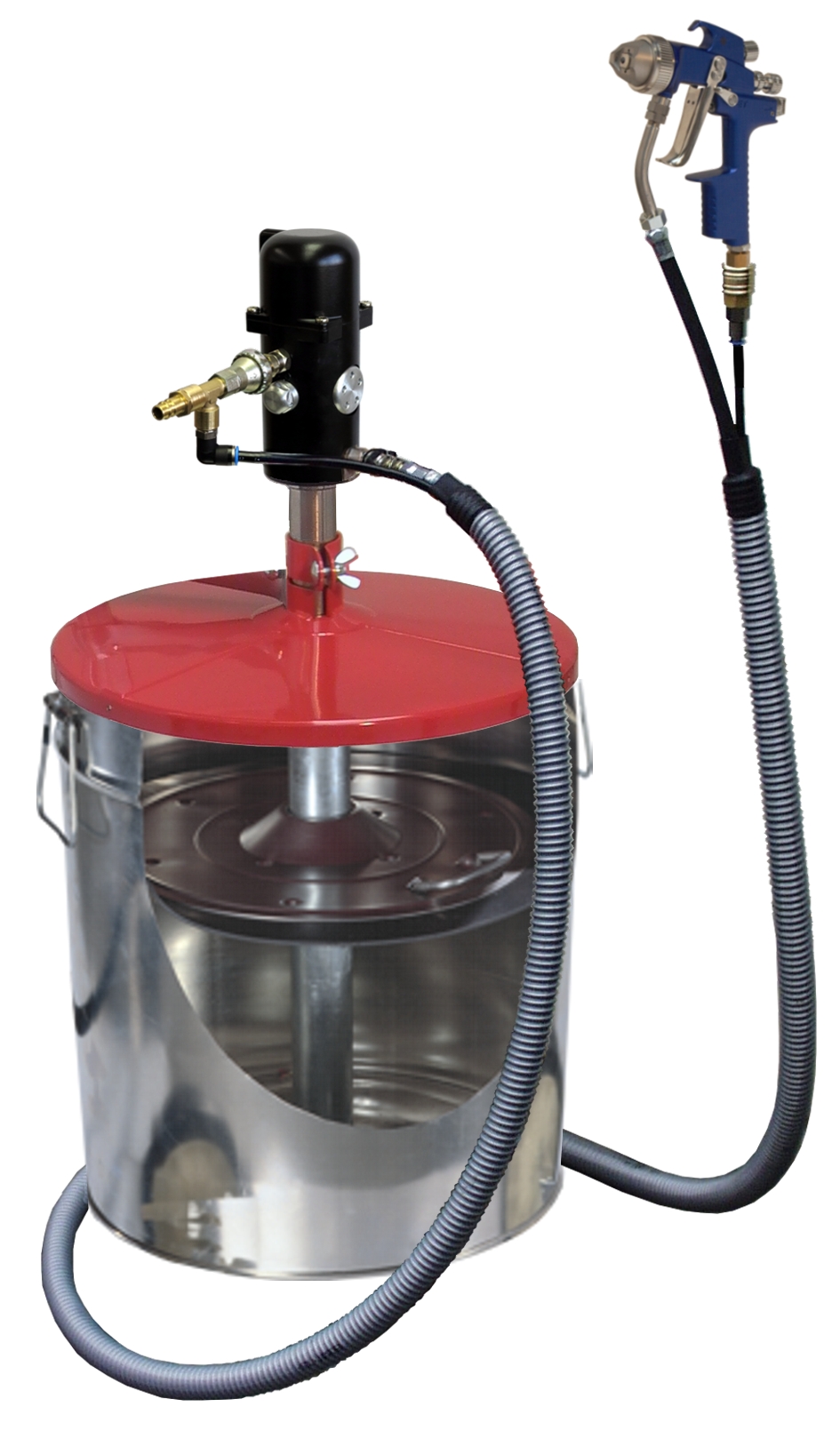 pneuMATO 55 - LubeJet, stationär f. 50 kg, Innen-Ø 355-387 mm