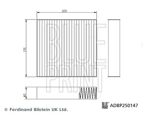 BLUE PRINT Filter, Innenraumluft ADBP250147