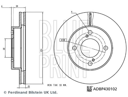 BLUE PRINT Bremsscheibe ADBP430102