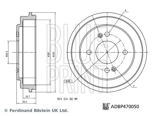 BLUE PRINT Bremstrommel ADBP470050