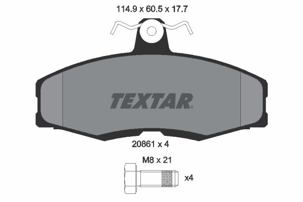 TEXTAR Bremsbelagsatz, Scheibenbremse 2086105