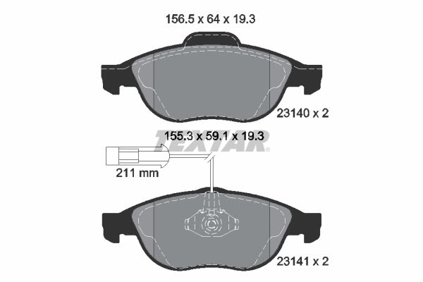 TEXTAR Bremsbelagsatz, Scheibenbremse 2314002