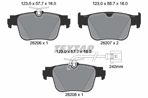 TEXTAR Bremsbelagsatz, Scheibenbremse 2620603