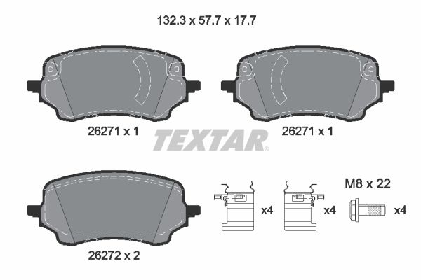 TEXTAR Bremsbelagsatz, Scheibenbremse 2627101