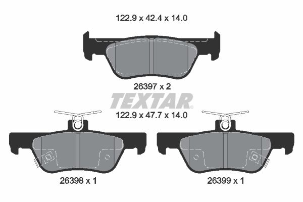 TEXTAR Bremsbelagsatz, Scheibenbremse 2639701