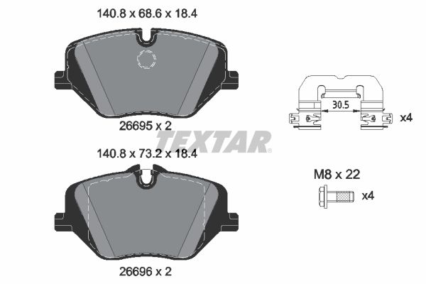 TEXTAR Bremsbelagsatz, Scheibenbremse 2669501