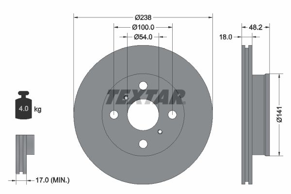 TEXTAR Bremsscheibe 92055800