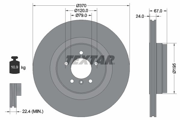 TEXTAR Bremsscheibe 92123303