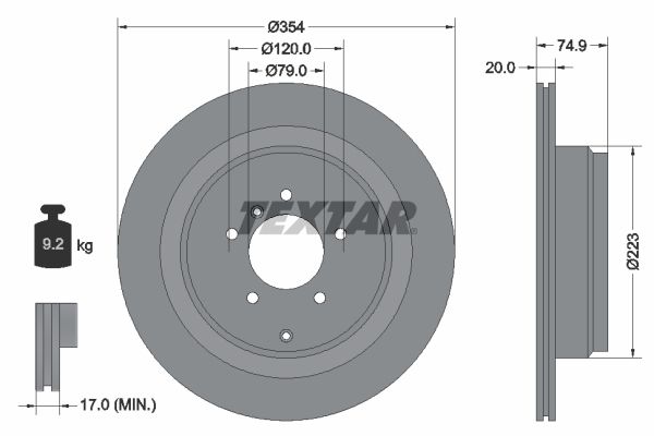 TEXTAR Bremsscheibe 92175503