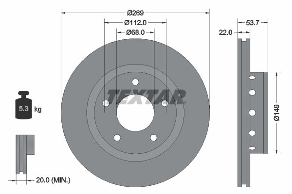 TEXTAR Bremsscheibe 92176803