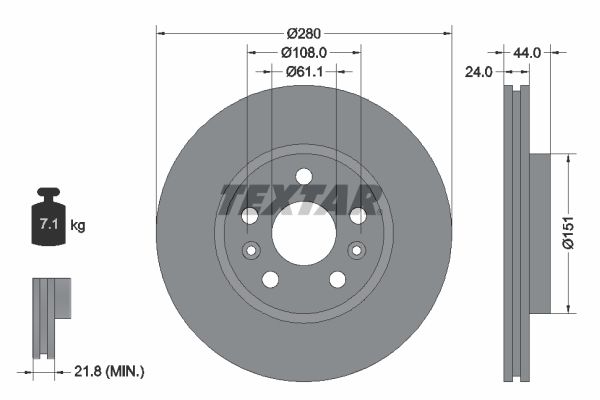 TEXTAR Bremsscheibe 92196803
