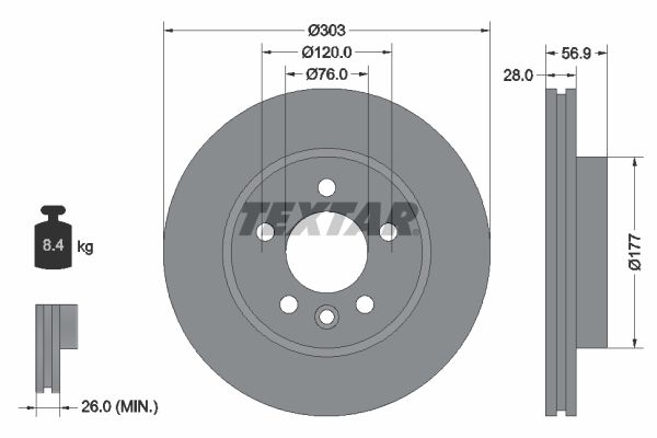 TEXTAR Bremsscheibe 92228905