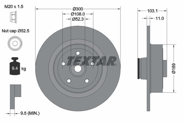 TEXTAR Bremsscheibe 92239603