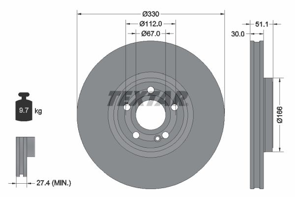 TEXTAR Bremsscheibe 92323305