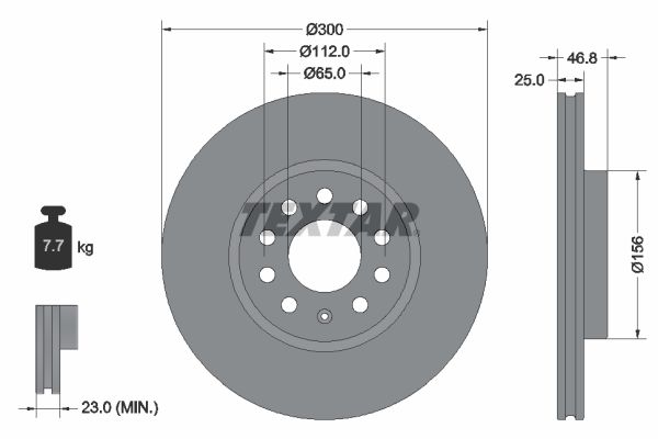 TEXTAR Bremsscheibe 92333103