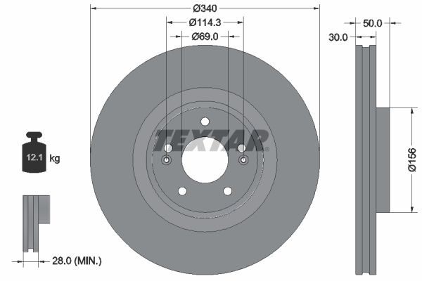 TEXTAR Bremsscheibe 92342803