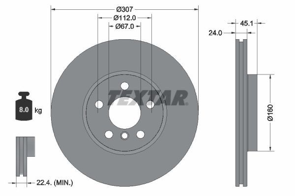 TEXTAR Bremsscheibe 92347205