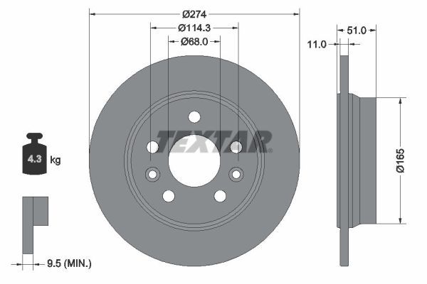 TEXTAR Bremsscheibe 92352803