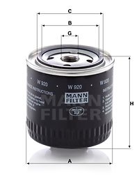 MANN-FILTER Filter, Arbeitshydraulik W 920