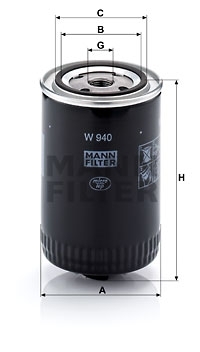 MANN-FILTER Filter, Arbeitshydraulik W 940
