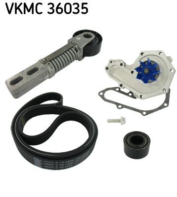 SKF Wasserpumpe + Keilrippenriemensatz VKMC 36035