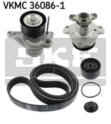 SKF Wasserpumpe + Keilrippenriemensatz VKMC 36086-1