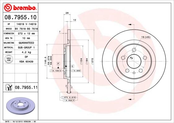BREMBO Bremsscheibe 08.7955.11