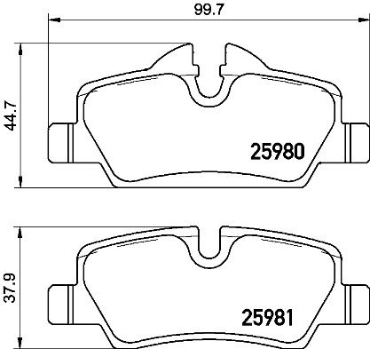 BREMBO Bremsbelagsatz, Scheibenbremse P 06 090
