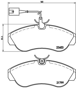 BREMBO Bremsbelagsatz, Scheibenbremse P 23 084