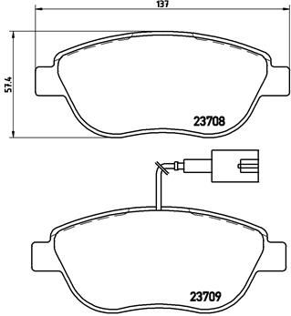 BREMBO Bremsbelagsatz, Scheibenbremse P 23 137X