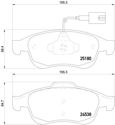 BREMBO Bremsbelagsatz, Scheibenbremse P 23 148X