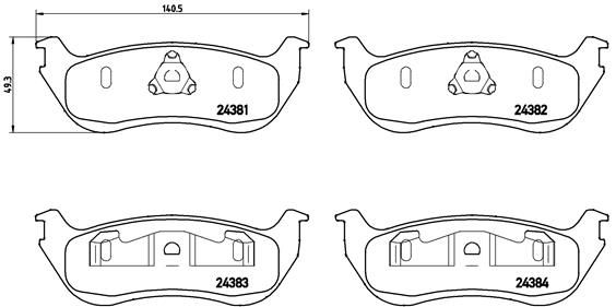 BREMBO Bremsbelagsatz, Scheibenbremse P 24 068