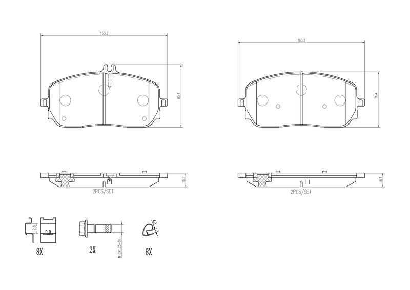 BREMBO Bremsbelagsatz, Scheibenbremse P 50 152